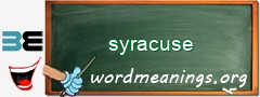 WordMeaning blackboard for syracuse